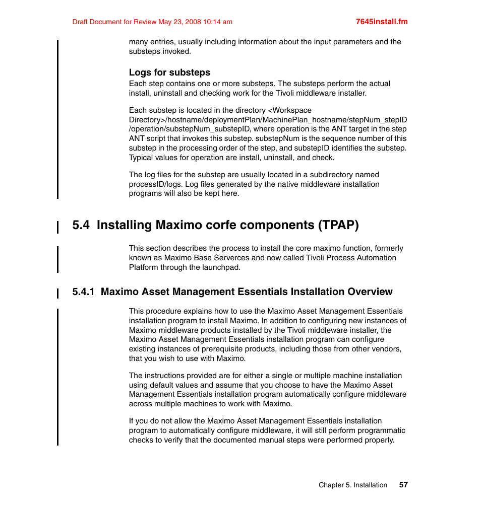 4 installing maximo corfe components (tpap) | IBM MAXIMO SG24-7645-00 User Manual | Page 71 / 152