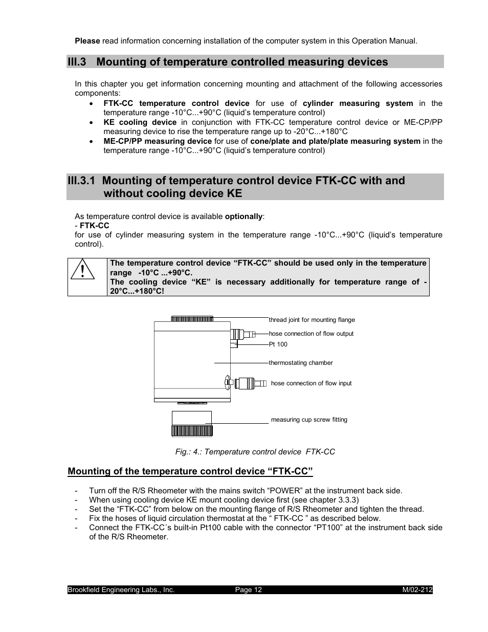 IBM R/S Rheometer M/02-212 User Manual | Page 12 / 65