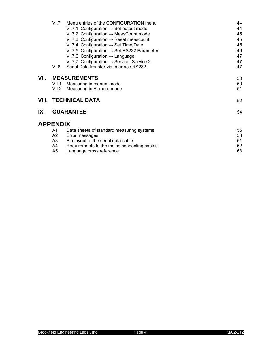 Appendix | IBM R/S Rheometer M/02-212 User Manual | Page 4 / 65