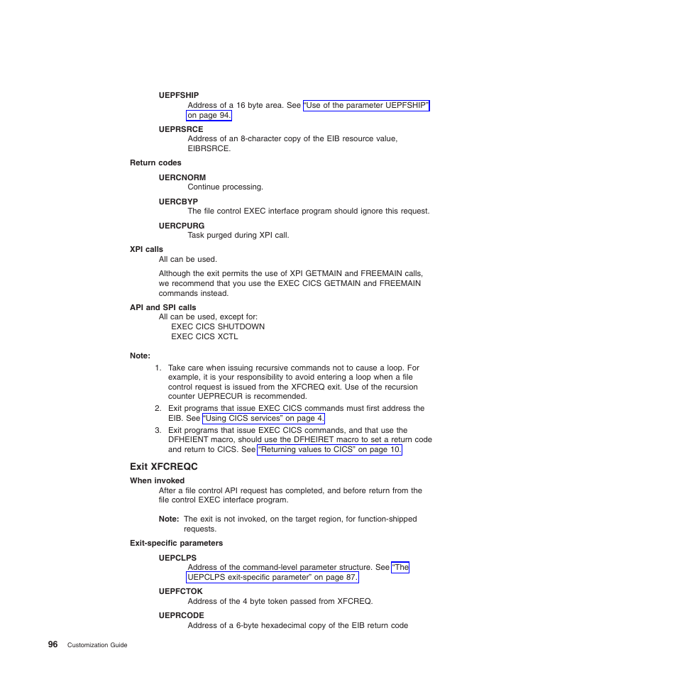 Exit xfcreqc | IBM SC34-6814-04 User Manual | Page 118 / 953
