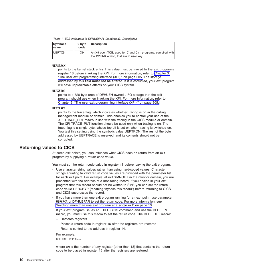 Returning values to cics | IBM SC34-6814-04 User Manual | Page 32 / 953