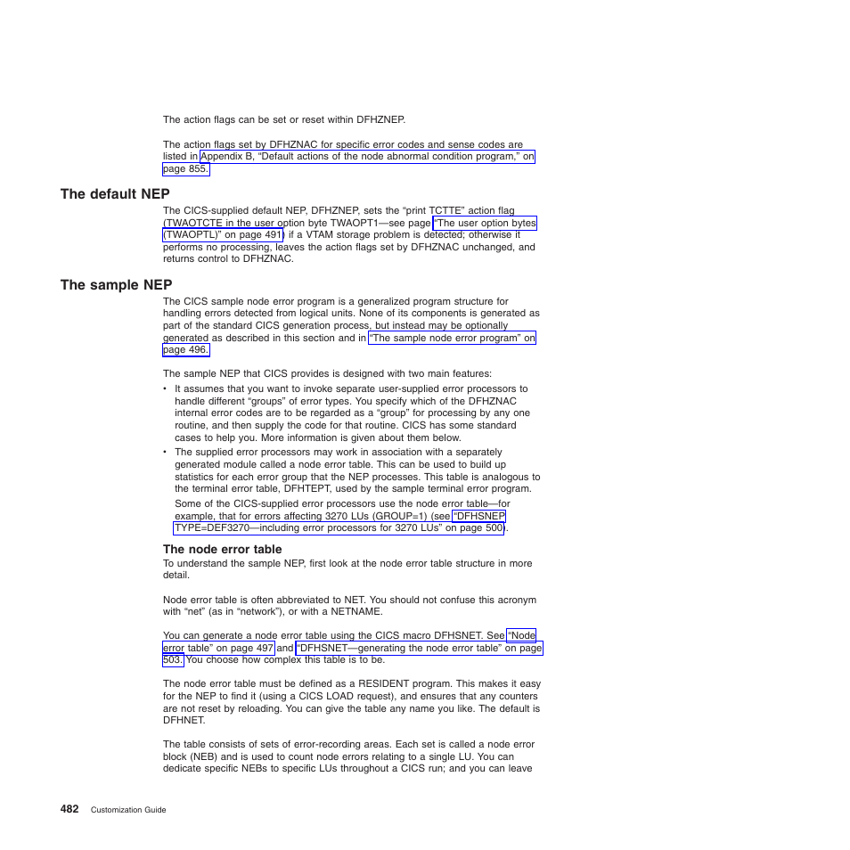 The default nep, The sample nep, The node error table | The default nep the sample nep | IBM SC34-6814-04 User Manual | Page 504 / 953