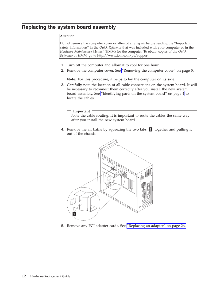 Replacing the system board assembly, Replacing, System | Board, Assembly | IBM THINKCENTRE 8123 User Manual | Page 20 / 44