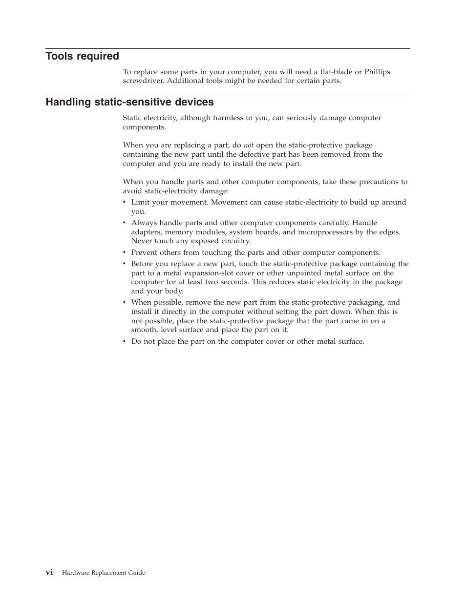 Tools required, Handling static-sensitive devices, Tools | Required, Handling, Static-sensitive, Devices | IBM THINKCENTRE 8123 User Manual | Page 8 / 44