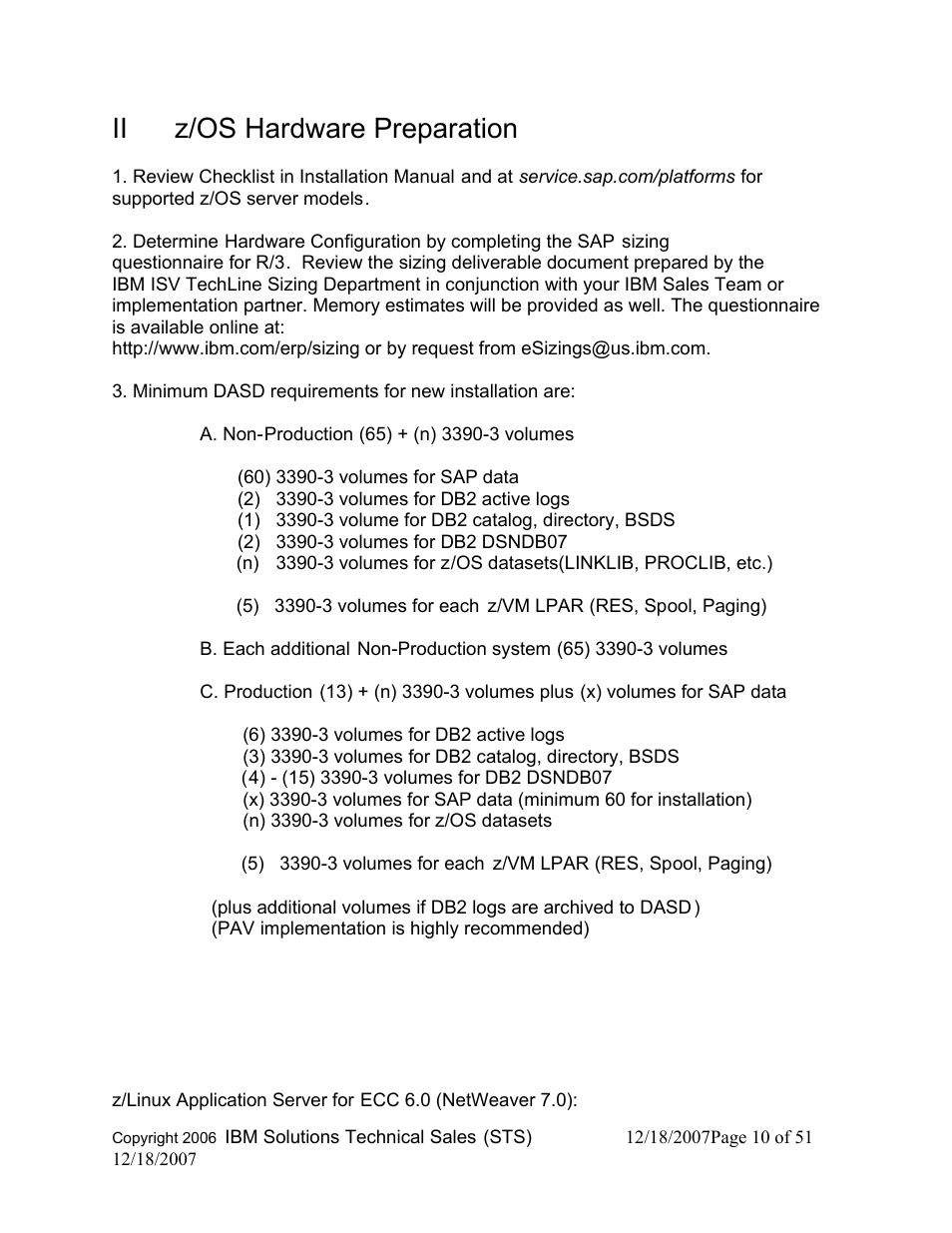 Ii z/os hardware preparation | IBM DB2 V8 User Manual | Page 10 / 51