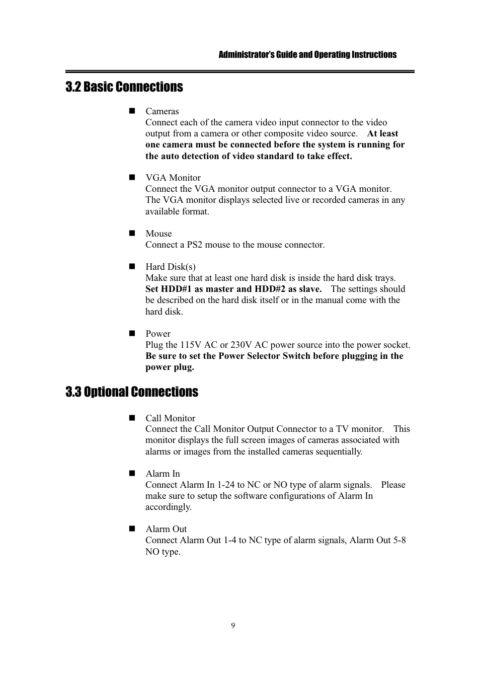 2 basic connections, 3 optional connections | IBM EDR1600 User Manual | Page 13 / 62