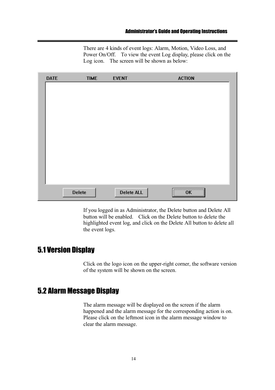 1 version display, 2 alarm message display | IBM EDR1600 User Manual | Page 18 / 62