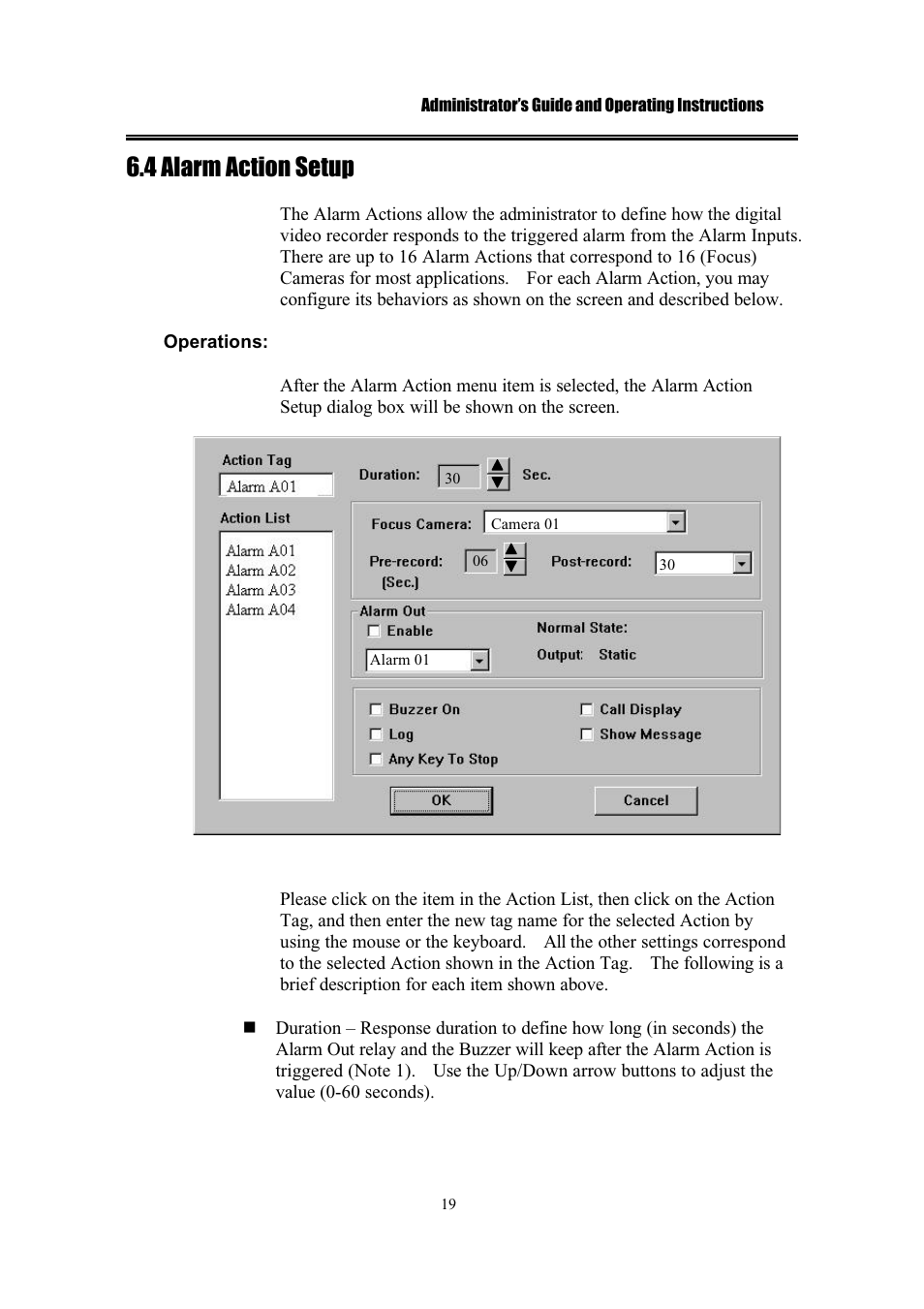 4 alarm action setup | IBM EDR1600 User Manual | Page 23 / 62