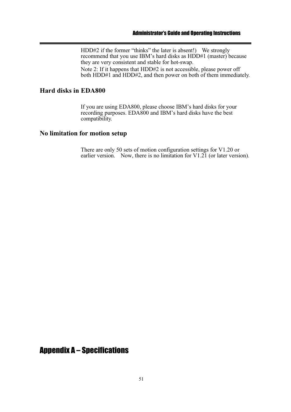 Appendix a – specifications | IBM EDR1600 User Manual | Page 55 / 62