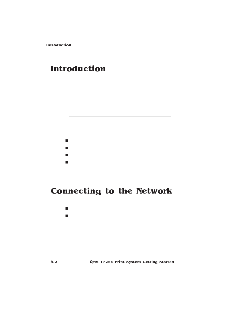 Introduction, Connecting to the network | IBM Print System QMS 1725E User Manual | Page 54 / 94