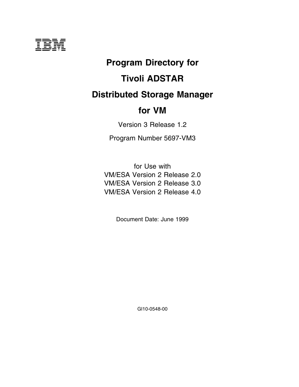 IBM TIVOLI ADSTAR 5697-VM3 User Manual | 62 pages