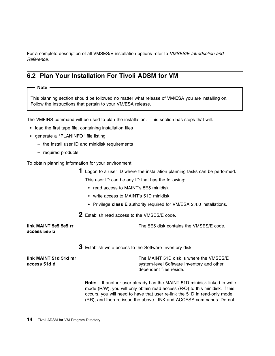 2 plan your installation for tivoli adsm for vm | IBM TIVOLI ADSTAR 5697-VM3 User Manual | Page 18 / 62