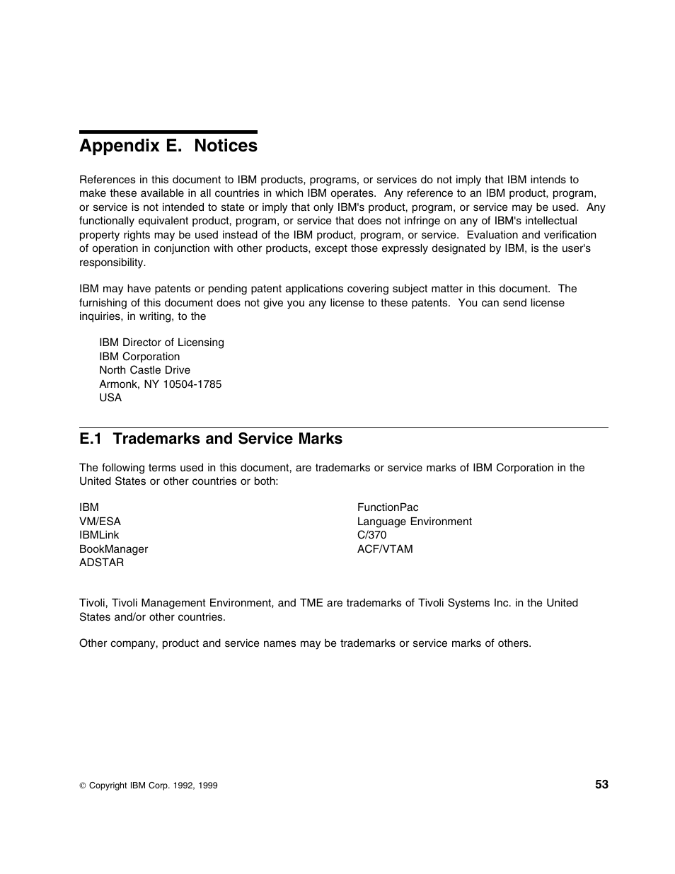 Appendix e. notices, E.1 trademarks and service marks | IBM TIVOLI ADSTAR 5697-VM3 User Manual | Page 57 / 62