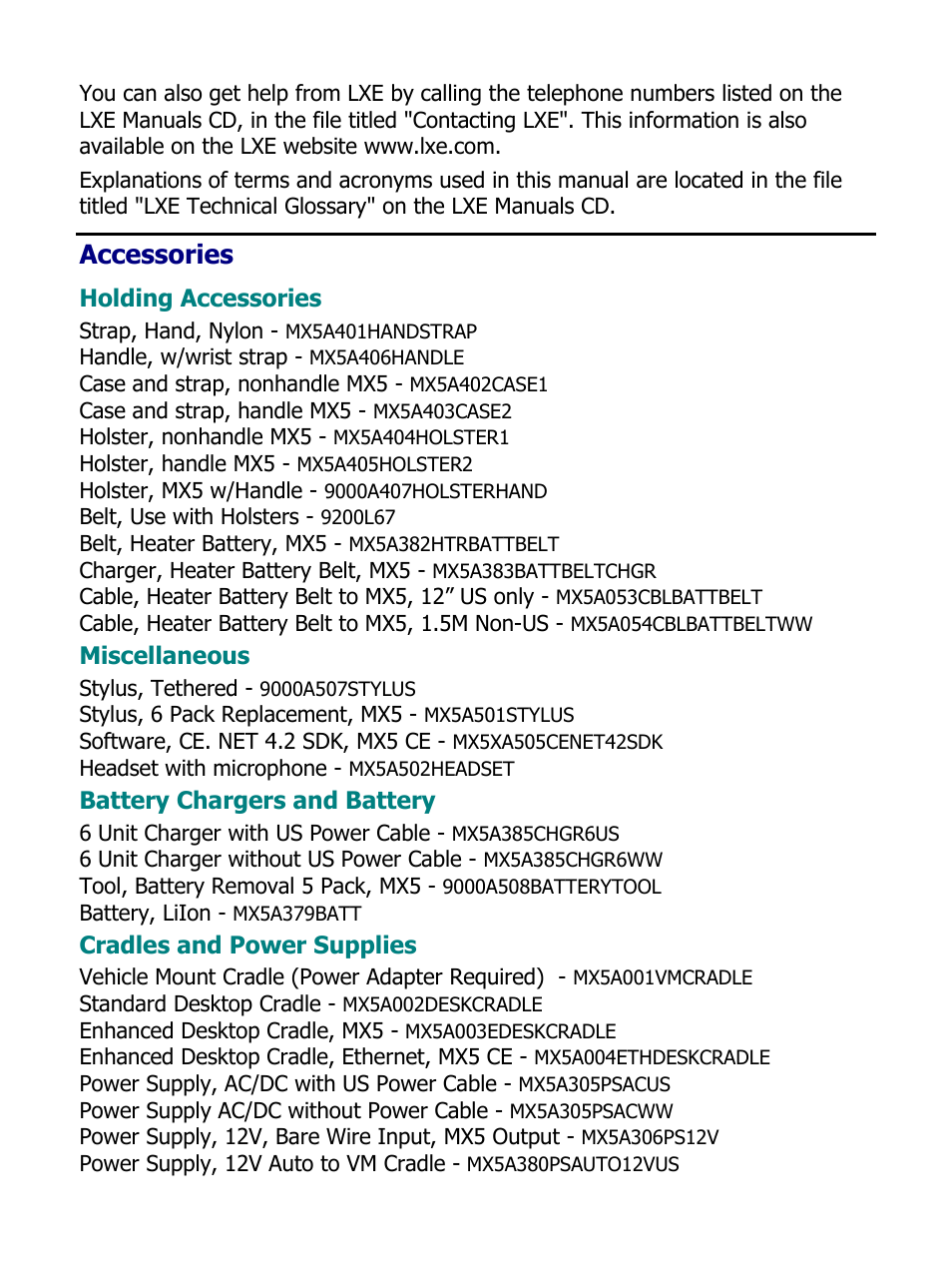 Accessories | IBM MX5 User Manual | Page 29 / 41