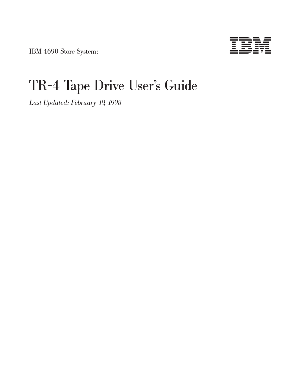 Tr-4 tape drive user’s guide | IBM 4690 User Manual | Page 3 / 40