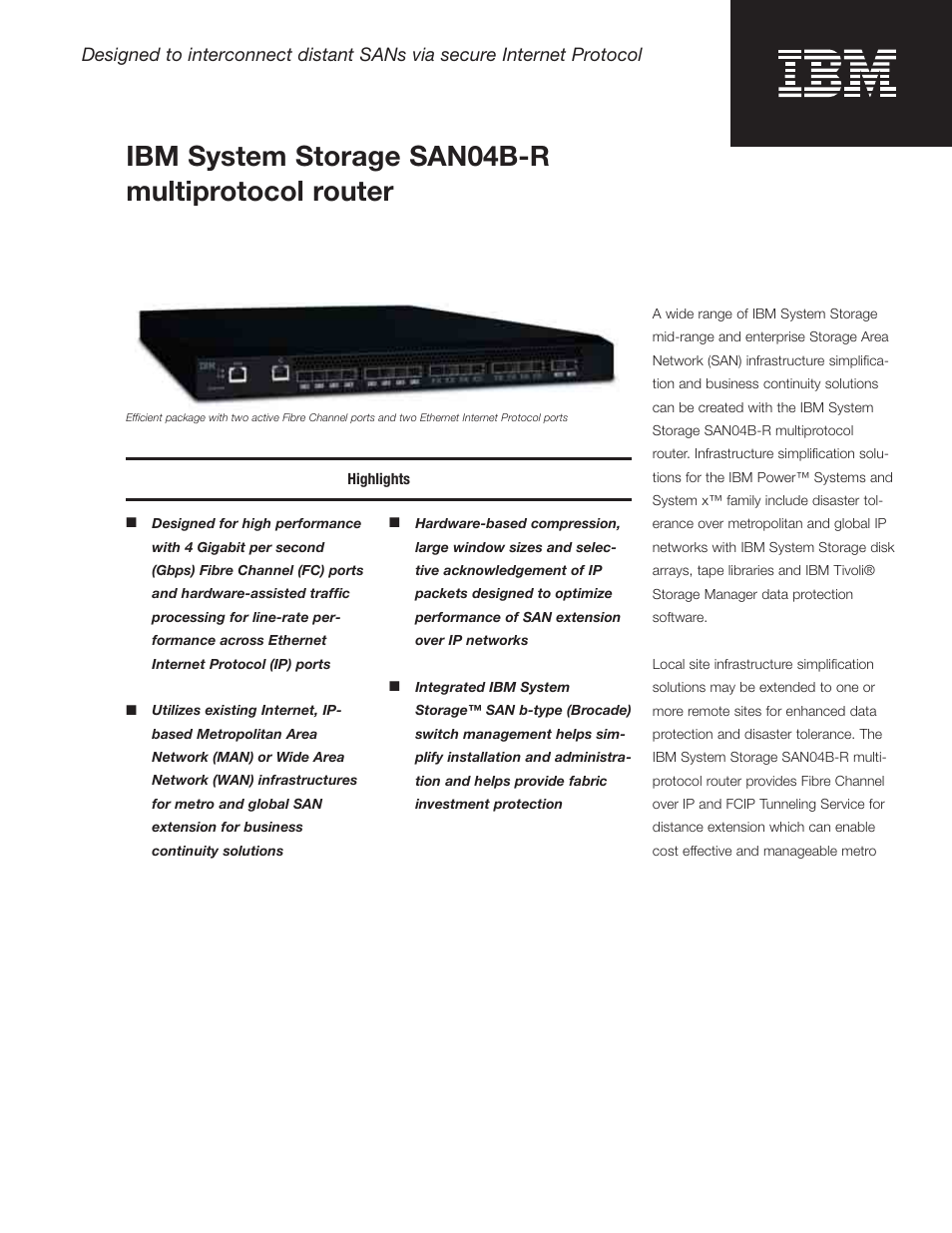 IBM SAN24B-R User Manual | 6 pages