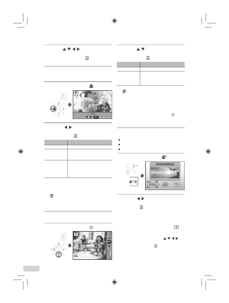 38 fr, Prise de vue en gros plan (gros plan), Utiliser le retardateur | IBM u-1070 User Manual | Page 38 / 124