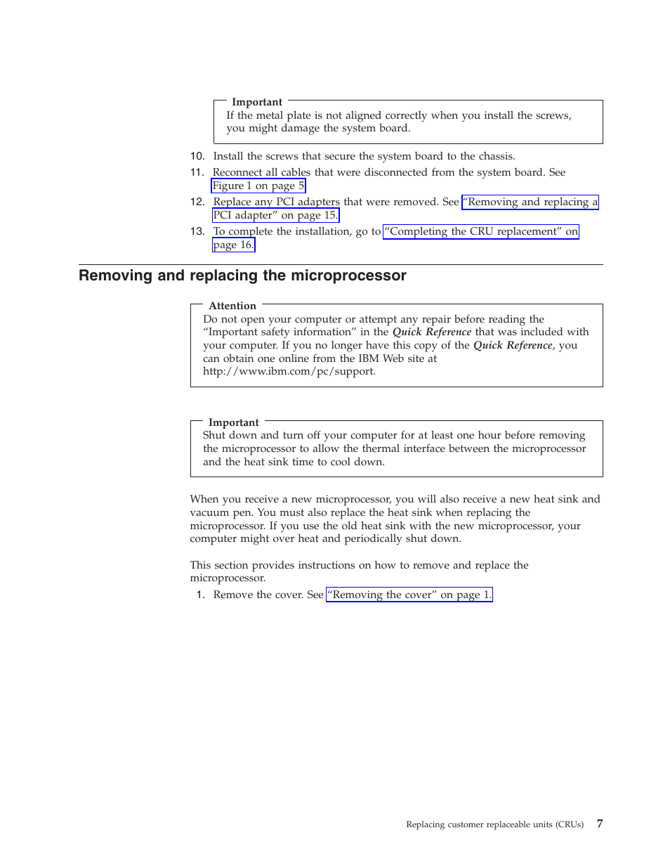 Removing and replacing the microprocessor, Removing, Replacing | Microprocessor | IBM THINKCENTRE 8141 User Manual | Page 15 / 28