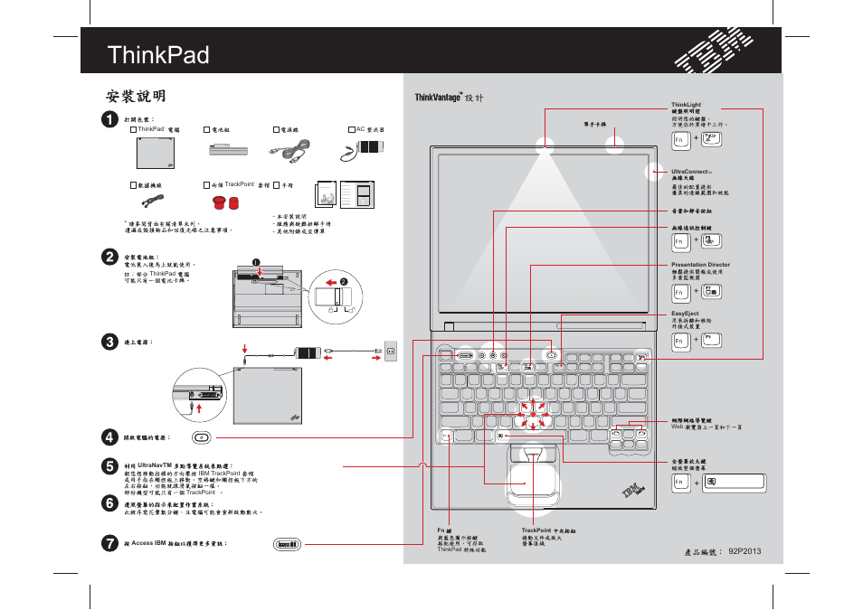 IBM THINK PAD 92P2013 User Manual | 2 pages