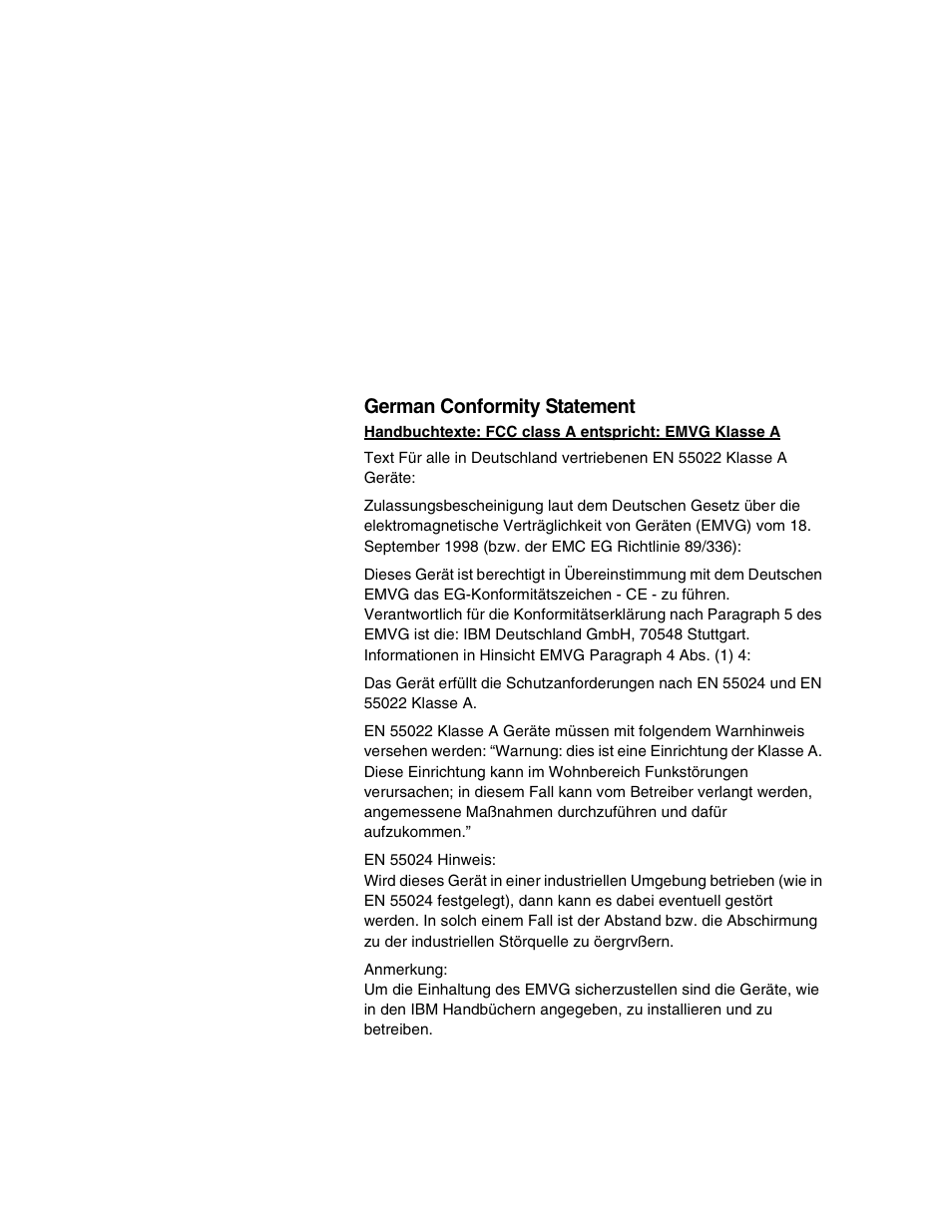 German conformity statement | IBM INFOPRINT 6500 User Manual | Page 14 / 398