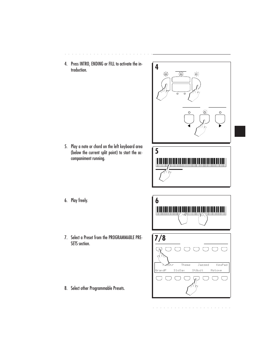 Styles 5•17, Play freely, Select other programmable presets | IBM PS1500 User Manual | Page 105 / 112