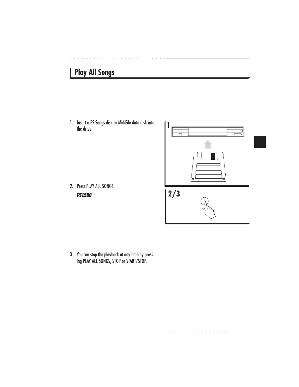Play all songs | IBM PS1500 User Manual | Page 33 / 112