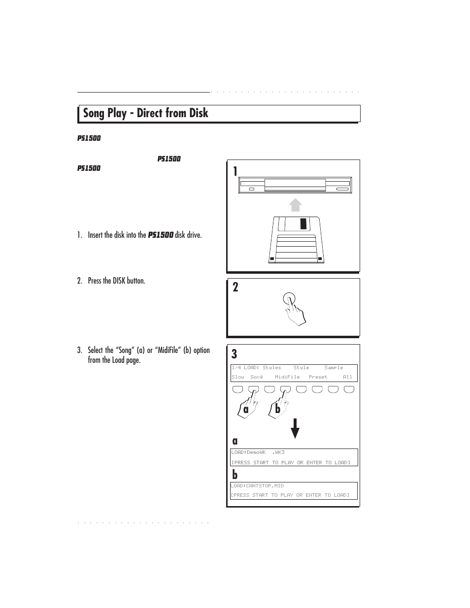 Song play - direct from disk, 1•18 user guide | IBM PS1500 User Manual | Page 34 / 112
