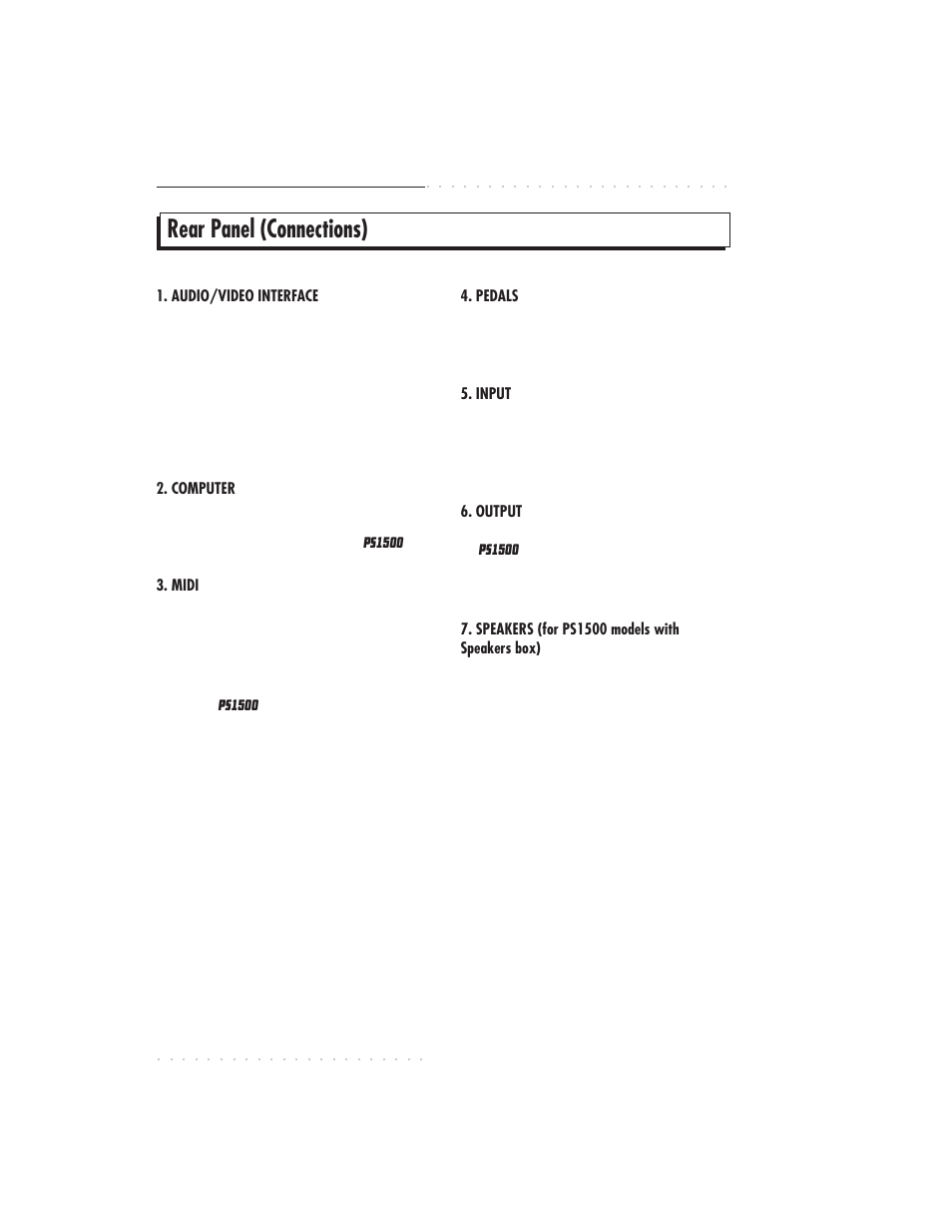 Rear panel (connections), 2•10 user guide | IBM PS1500 User Manual | Page 48 / 112