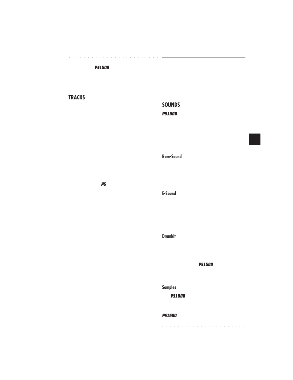 Basic concepts 3•5, Tracks, Sounds | IBM PS1500 User Manual | Page 53 / 112