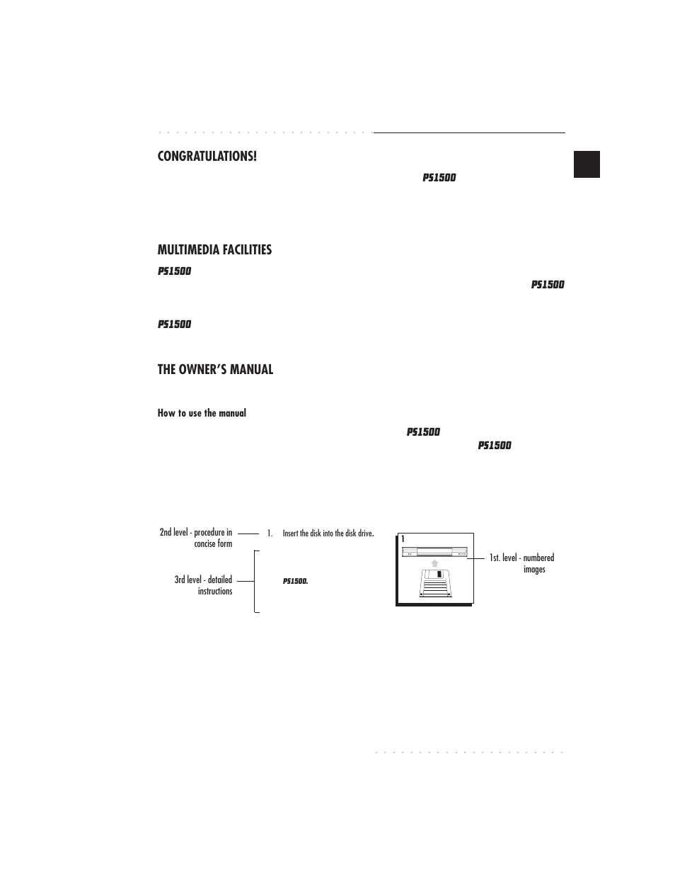 Introduction i, Multimedia facilities, The owner’s manual | IBM PS1500 User Manual | Page 9 / 112