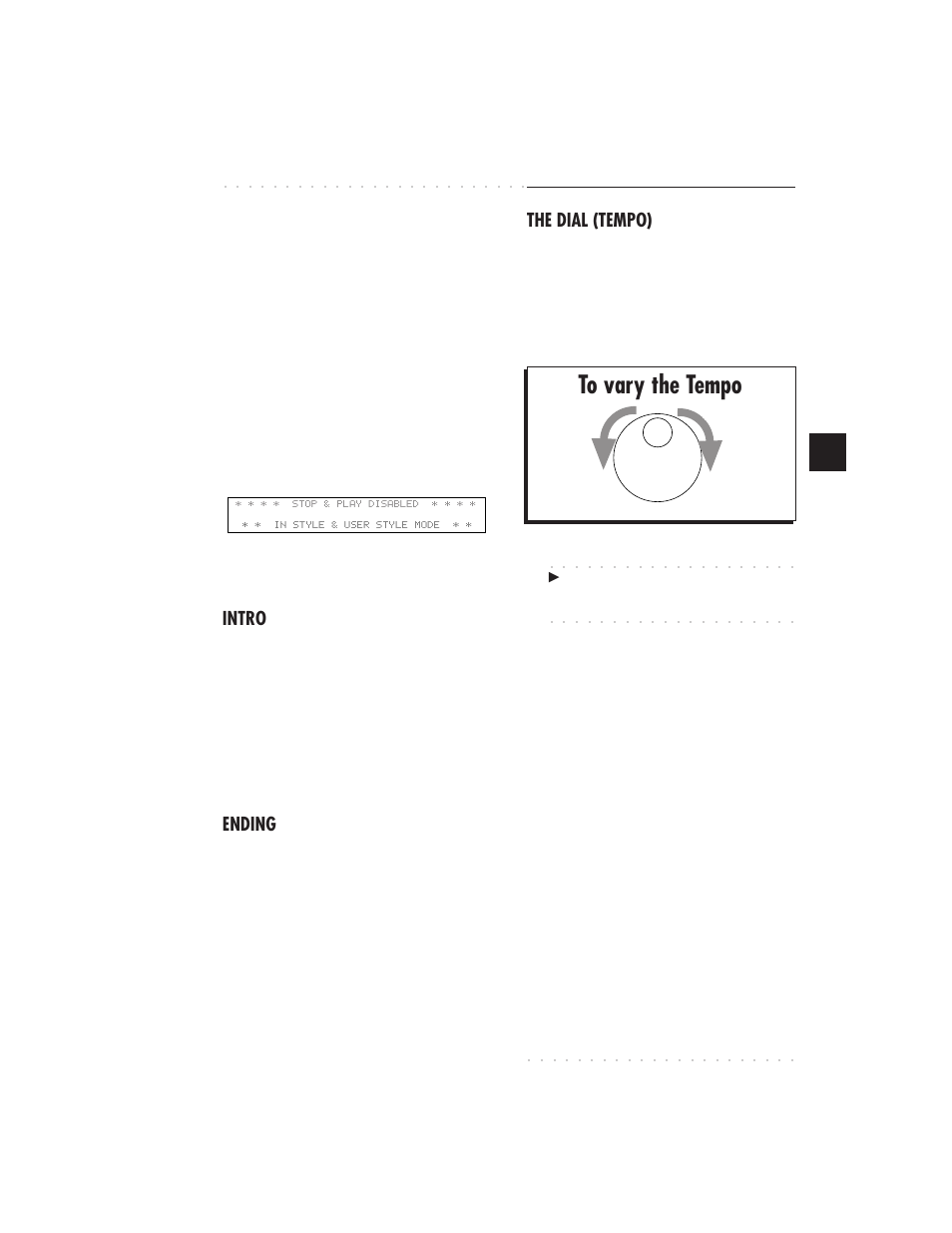 Styles 5•7, Intro, Ending | The dial (tempo) | IBM PS1500 User Manual | Page 95 / 112