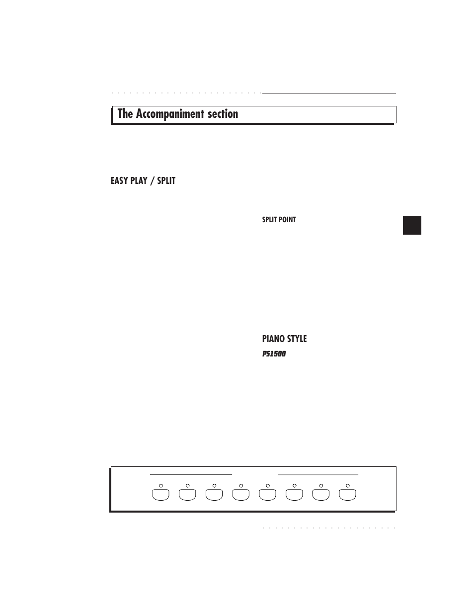 Styles 5•9, Easy play / split, Piano style | IBM PS1500 User Manual | Page 97 / 112