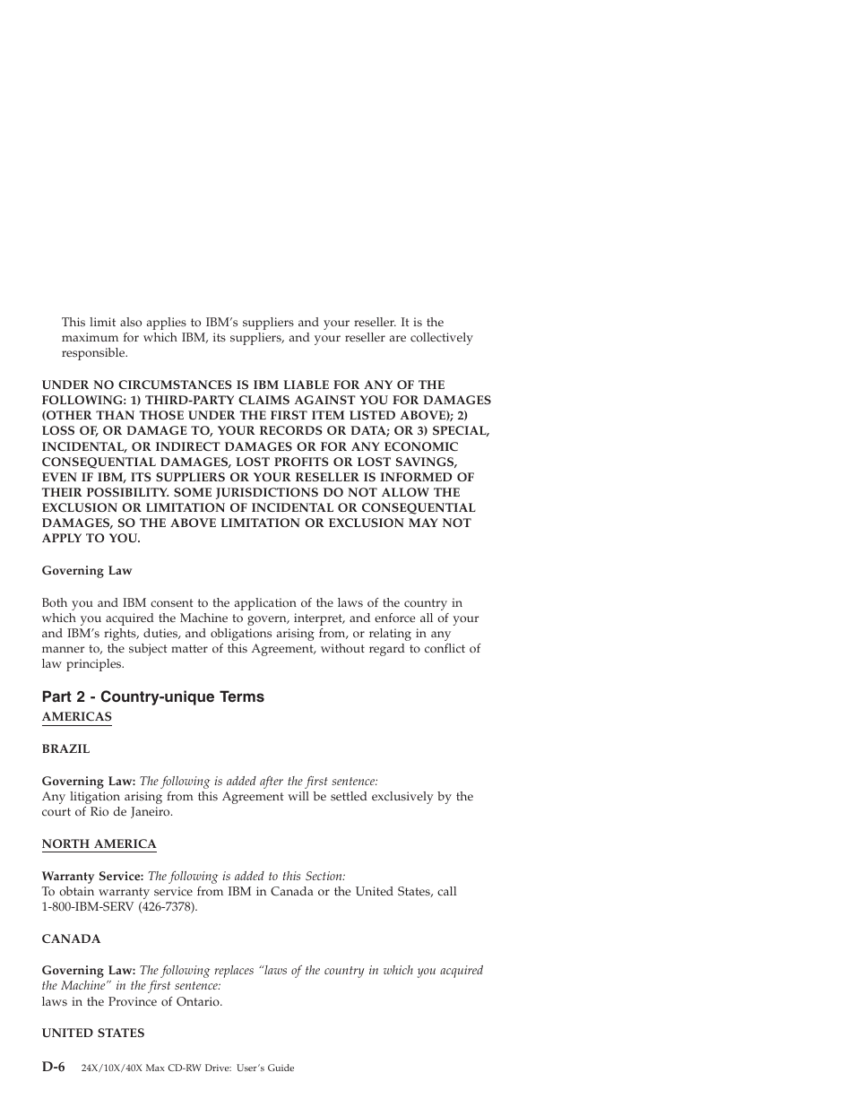 Part 2 - country-unique terms | IBM 22P6969 User Manual | Page 42 / 54