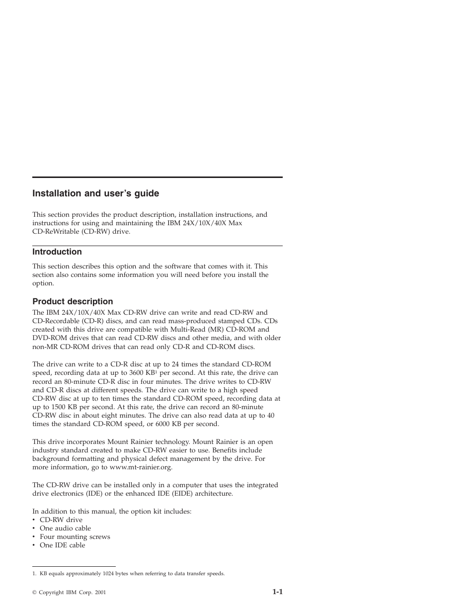 Installation and user’s guide, Introduction, Product description | IBM 22P6969 User Manual | Page 9 / 54