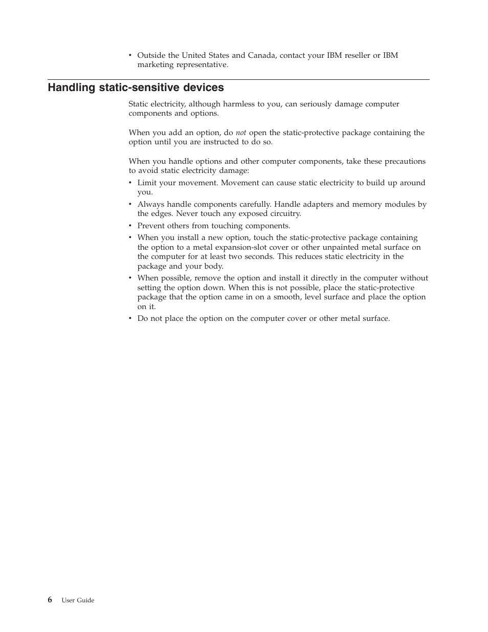 Handling static-sensitive devices, Handling, Static-sensitive | Devices | IBM THINKCENTRE 8086 User Manual | Page 20 / 64