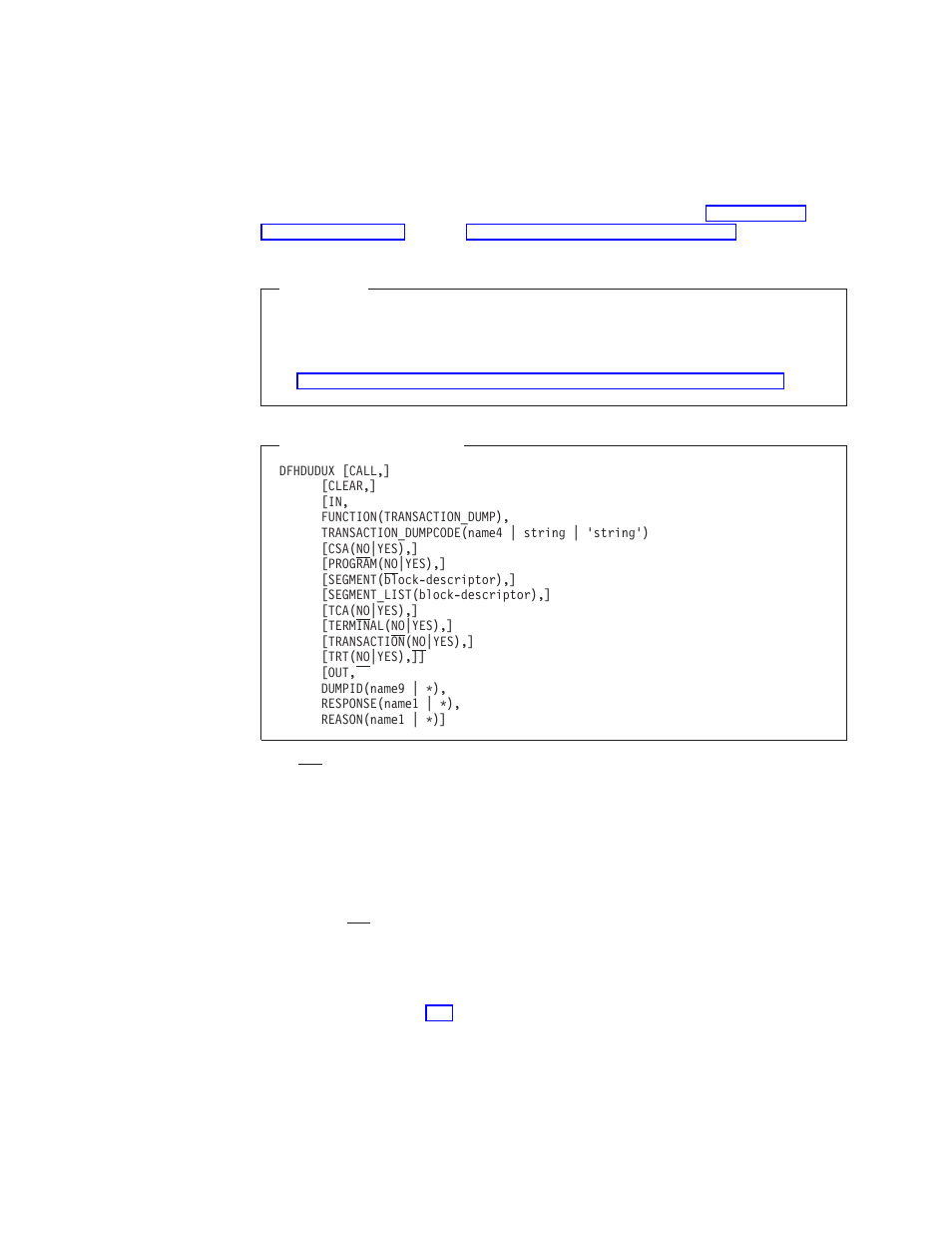 The transaction_dump call, The transaction_dump call” on | IBM SC33-1683-02 User Manual | Page 348 / 875
