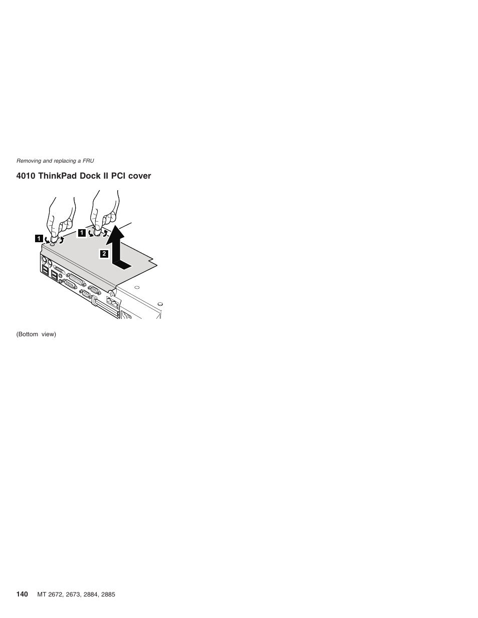 4010 thinkpad dock ii pci cover, Thinkpad, Dock | Cover | IBM X32 User Manual | Page 144 / 196