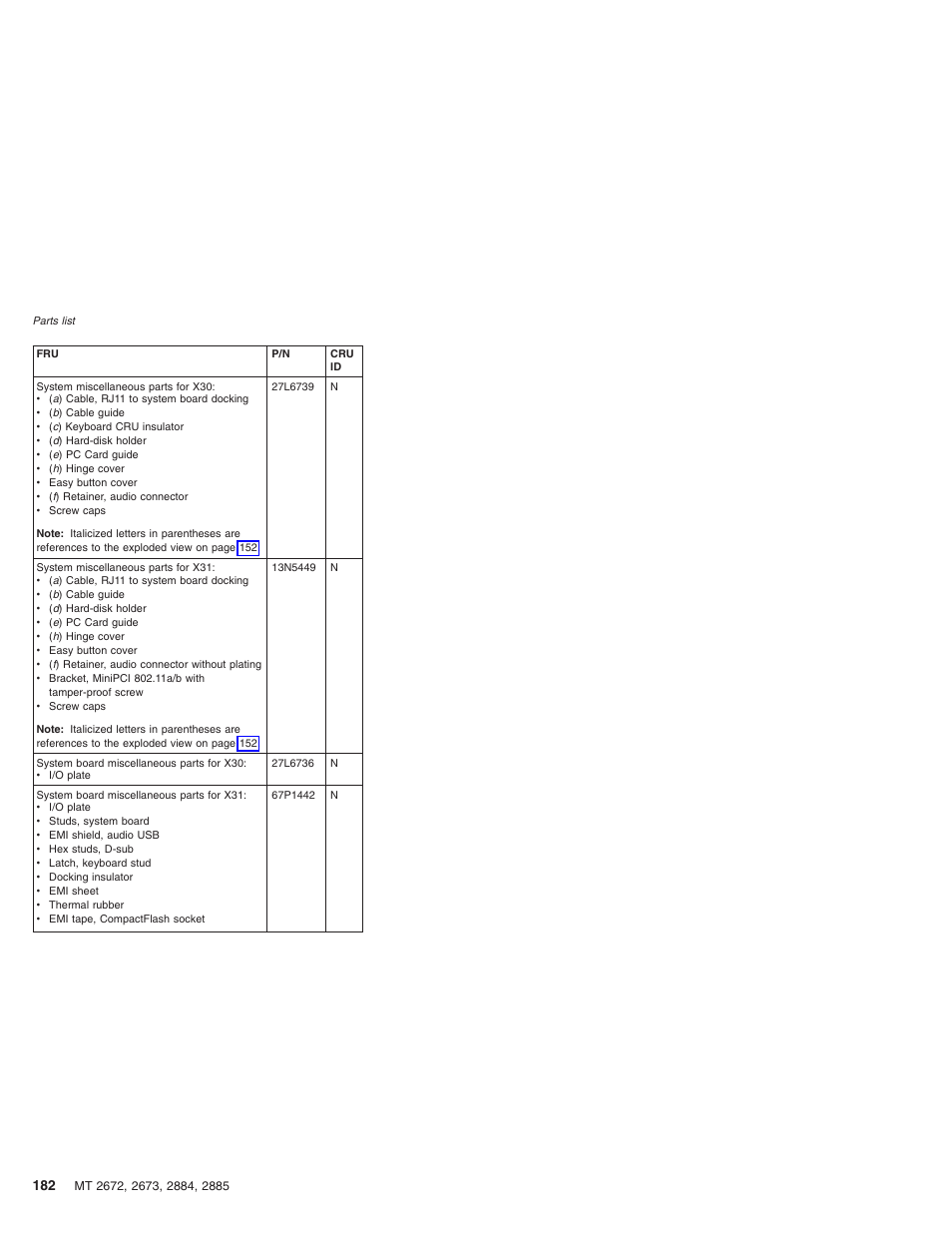 IBM X32 User Manual | Page 186 / 196