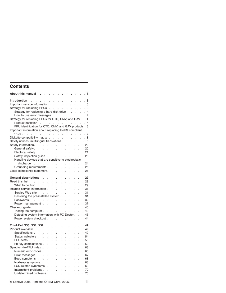 IBM X32 User Manual | Page 3 / 196