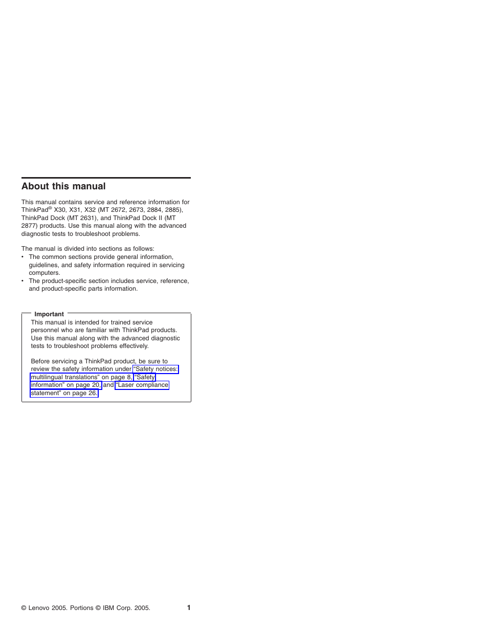 About this manual, About, This | Manual | IBM X32 User Manual | Page 5 / 196