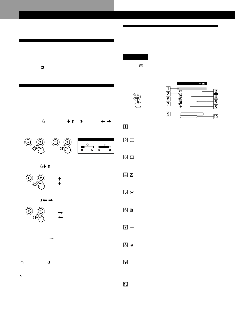 Selecting the on-screen display language, Adjusting the picture brightness and contrast, Introducing the on-screen display system | Customizing your monitor | IBM P96 User Manual | Page 14 / 128