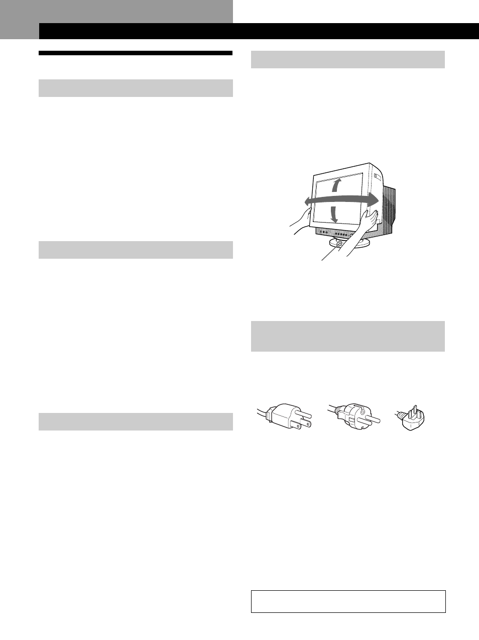 Précautions, Préparation utilisation du support pivotant, Installation | Entretien, Transport, Préparation | IBM P96 User Manual | Page 32 / 128