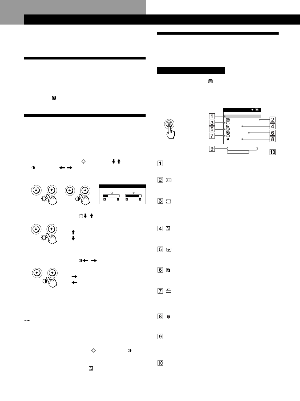 Das bildschirmmenüsystem, Auswählen der sprache für die bildschirmanzeigen, Einstellen von bildhelligkeit und kontrast | Einstellen des monitors | IBM P96 User Manual | Page 58 / 128