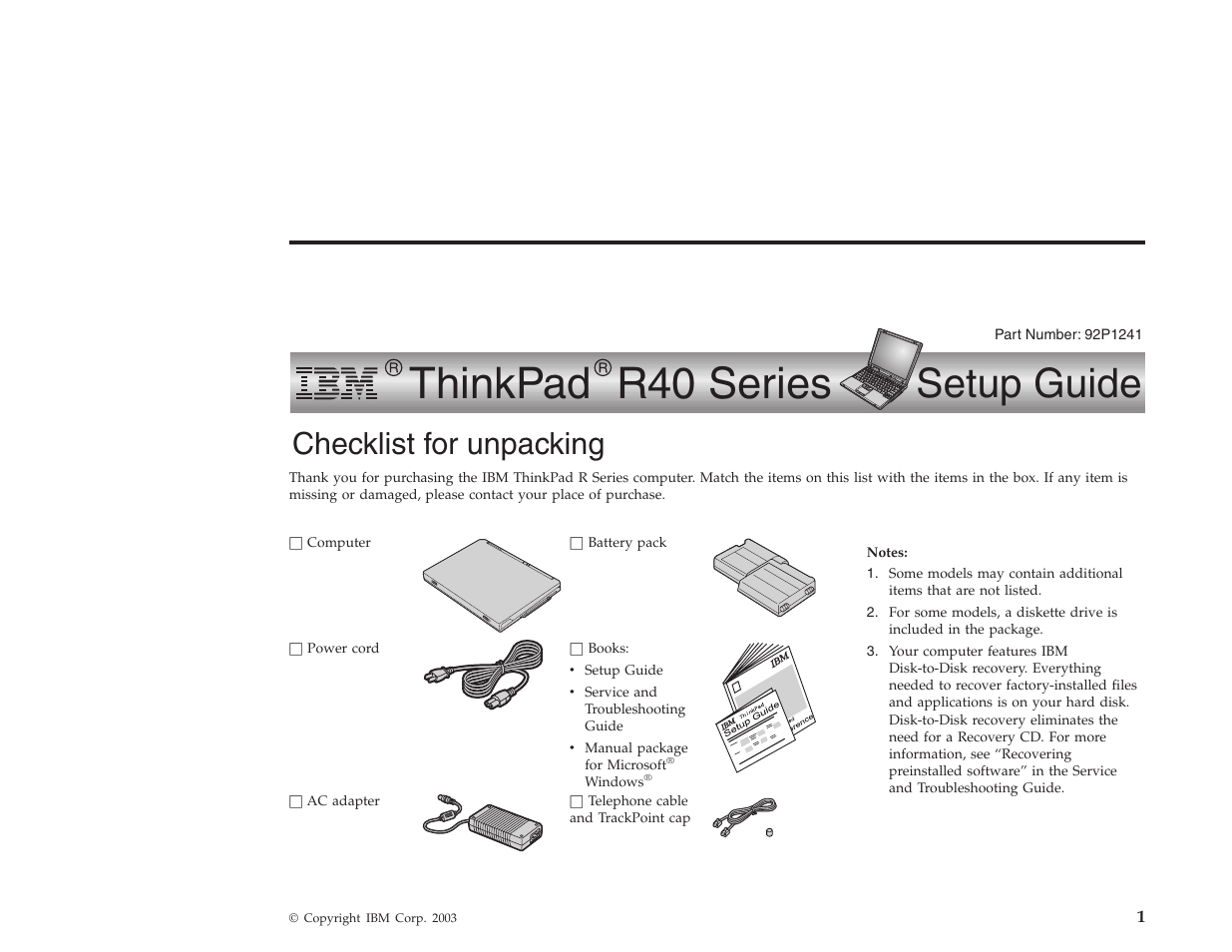 IBM THINKPAD R40 User Manual | 9 pages