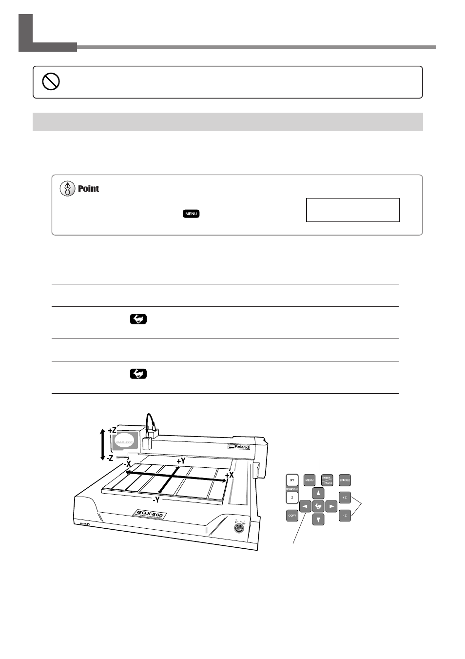 3. moving the spindle head, Moving the spindle head | IBM EGX-400 User Manual | Page 30 / 149