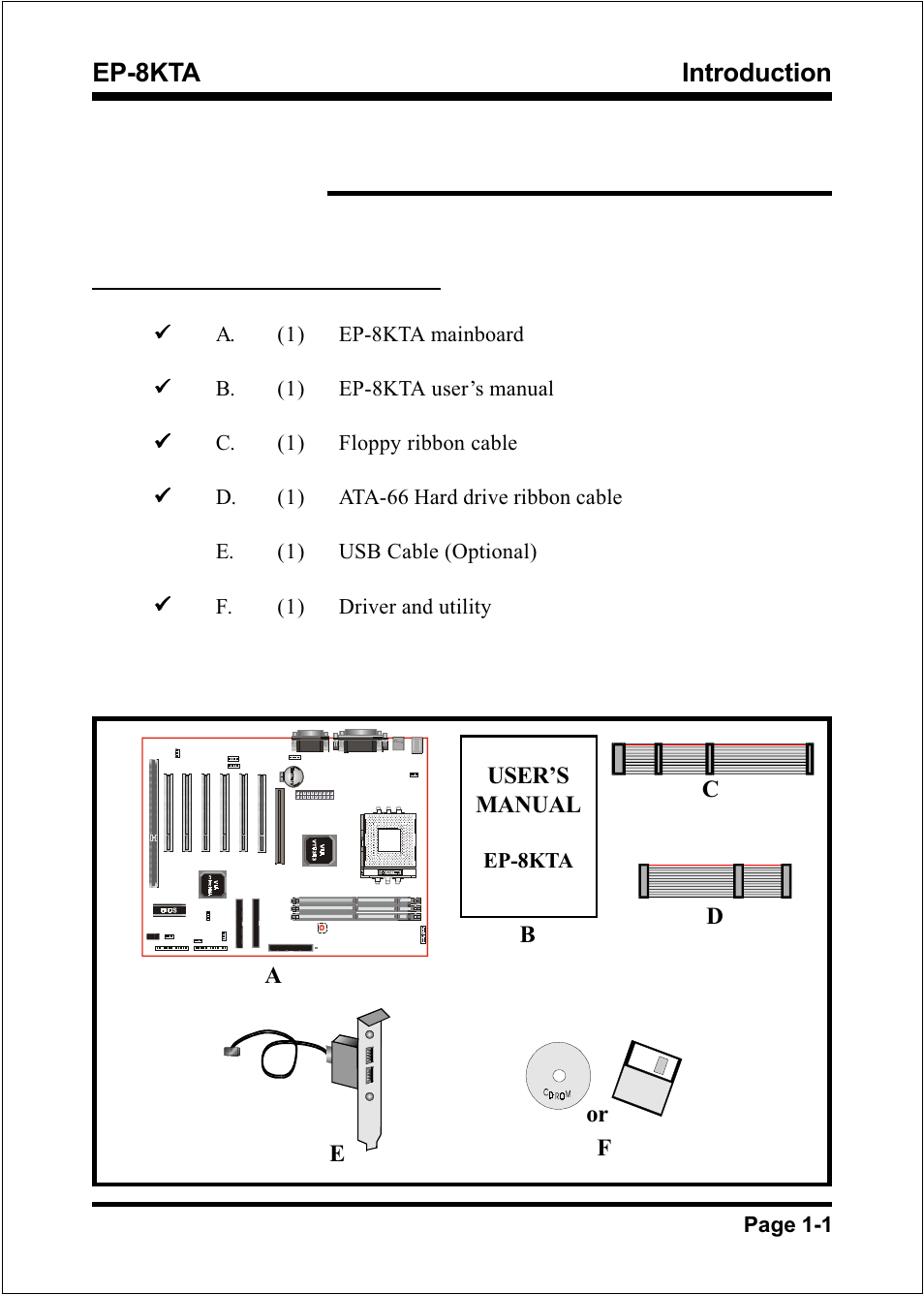 Introduction ep-8kta, Components checklist | IBM EP-8KTA User Manual | Page 5 / 73