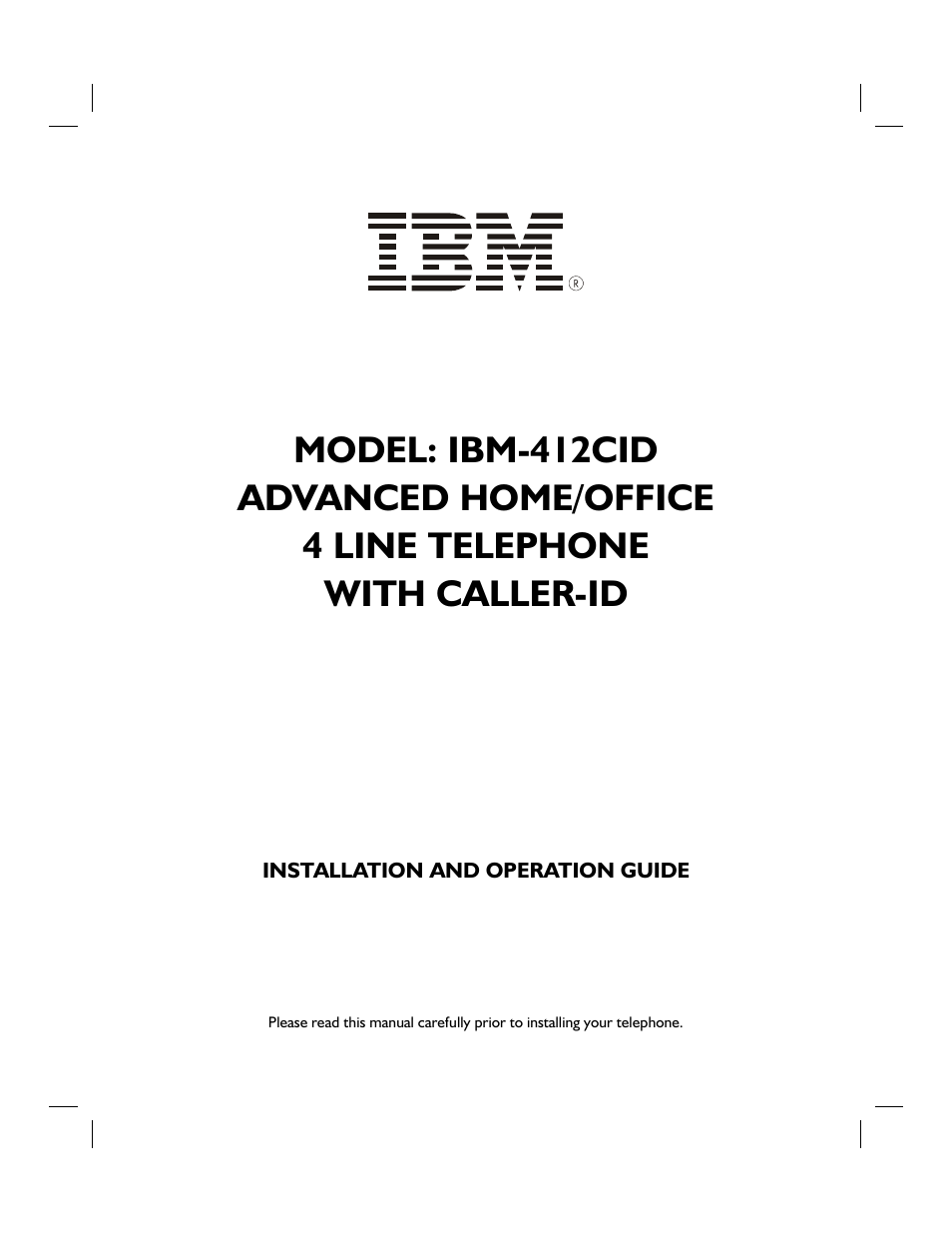 IBM 4 LINE TELEPHONE WITH CALLER ID -412CID User Manual | 43 pages