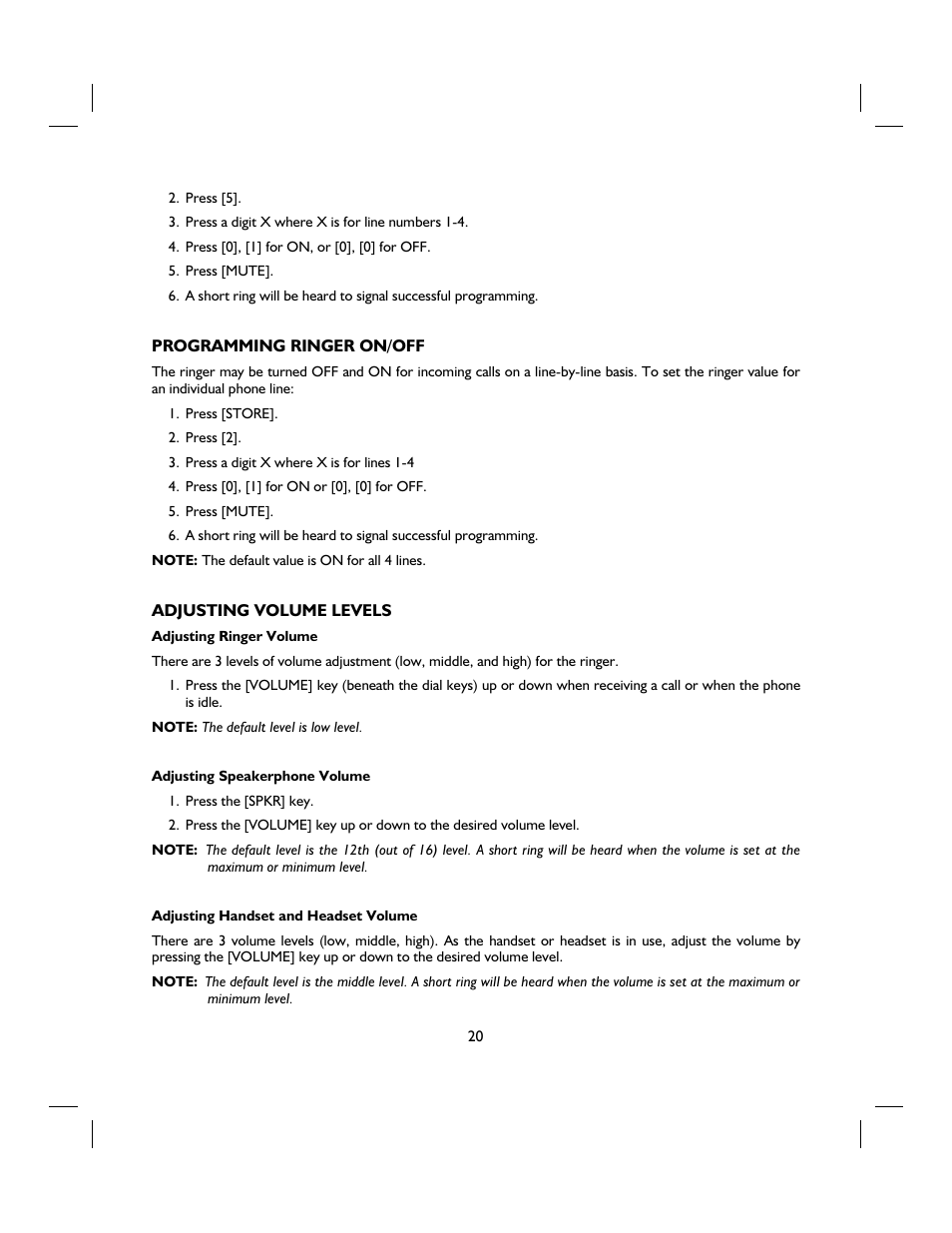 IBM 4 LINE TELEPHONE WITH CALLER ID -412CID User Manual | Page 20 / 43
