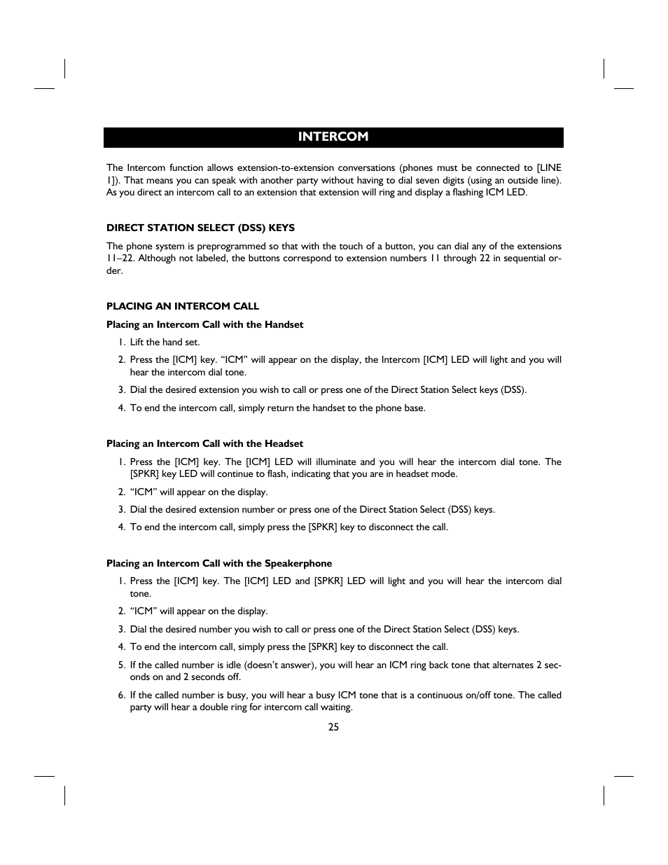 Intercom | IBM 4 LINE TELEPHONE WITH CALLER ID -412CID User Manual | Page 25 / 43