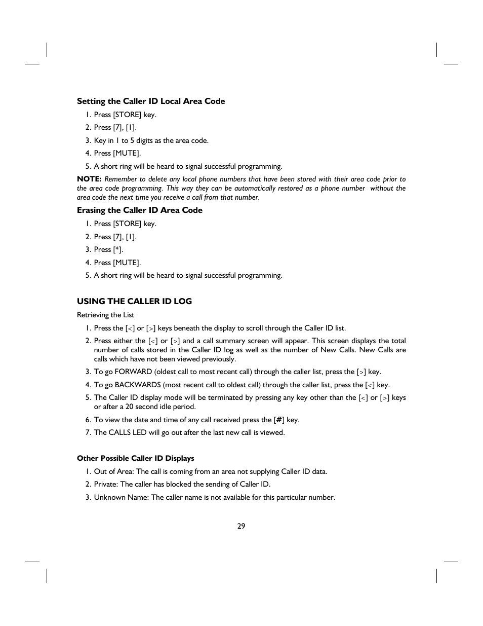 IBM 4 LINE TELEPHONE WITH CALLER ID -412CID User Manual | Page 29 / 43